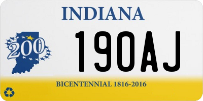 IN license plate 190AJ