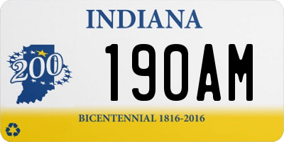 IN license plate 190AM