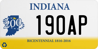 IN license plate 190AP