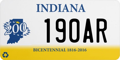 IN license plate 190AR