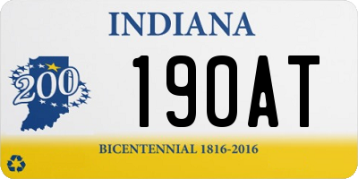 IN license plate 190AT