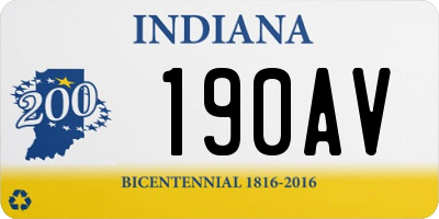 IN license plate 190AV