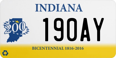 IN license plate 190AY