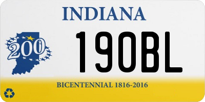 IN license plate 190BL