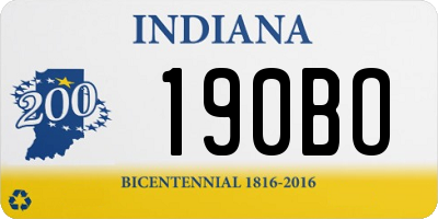 IN license plate 190BO