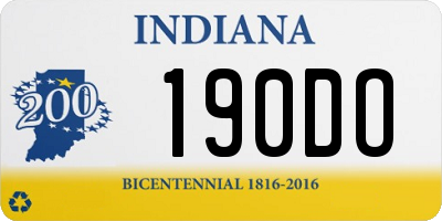 IN license plate 190DO