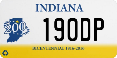 IN license plate 190DP