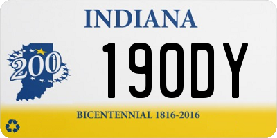 IN license plate 190DY