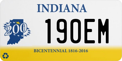 IN license plate 190EM