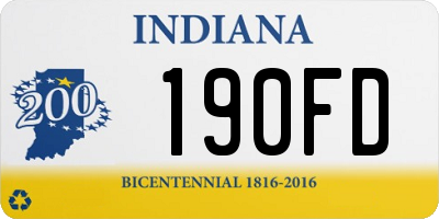 IN license plate 190FD