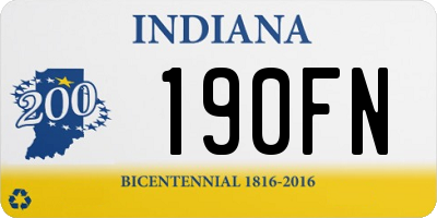 IN license plate 190FN