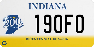 IN license plate 190FO