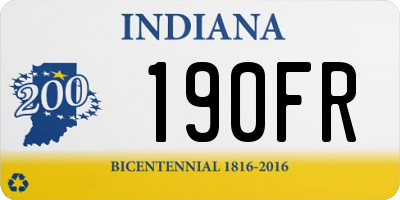 IN license plate 190FR