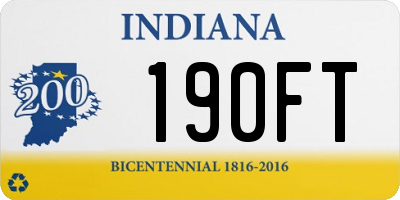 IN license plate 190FT