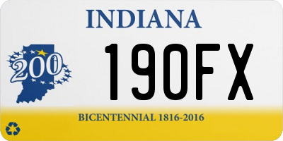 IN license plate 190FX