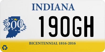 IN license plate 190GH