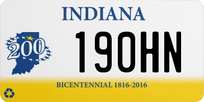 IN license plate 190HN