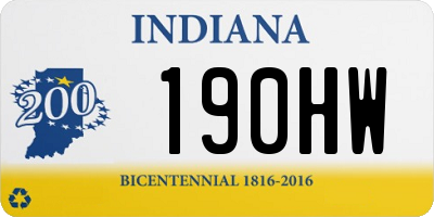 IN license plate 190HW