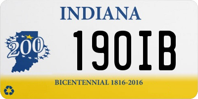 IN license plate 190IB