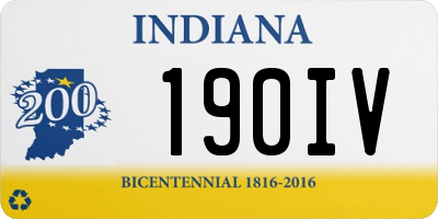 IN license plate 190IV