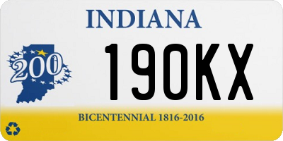 IN license plate 190KX