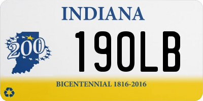 IN license plate 190LB