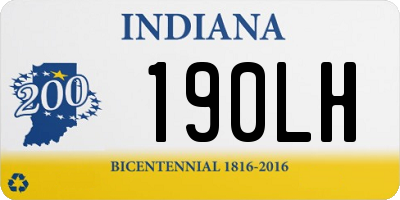 IN license plate 190LH