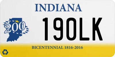 IN license plate 190LK