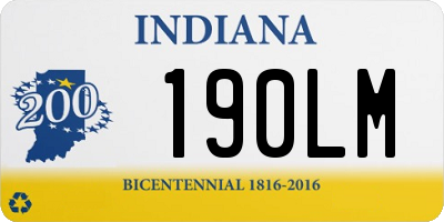 IN license plate 190LM