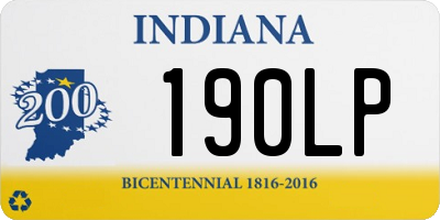 IN license plate 190LP