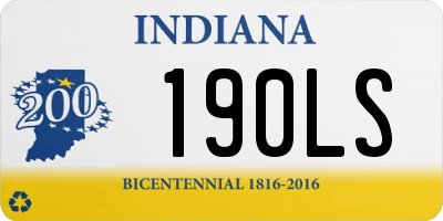 IN license plate 190LS