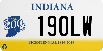 IN license plate 190LW