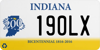 IN license plate 190LX