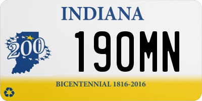 IN license plate 190MN