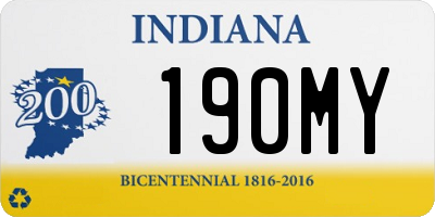 IN license plate 190MY