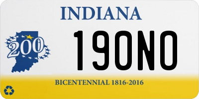 IN license plate 190NO