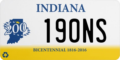 IN license plate 190NS