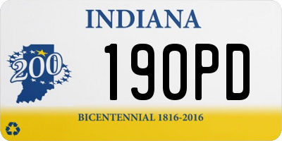 IN license plate 190PD