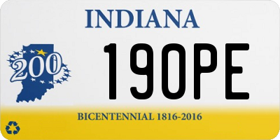 IN license plate 190PE