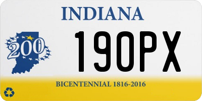 IN license plate 190PX