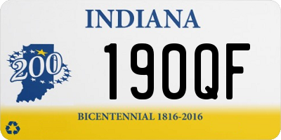 IN license plate 190QF