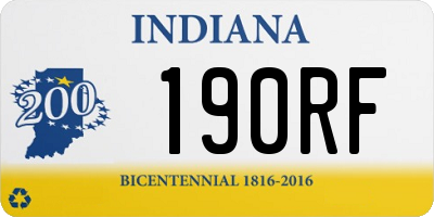 IN license plate 190RF