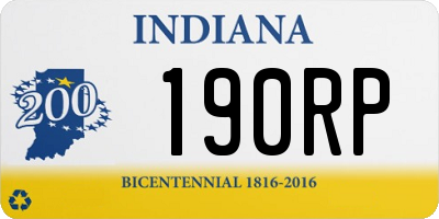 IN license plate 190RP