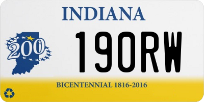 IN license plate 190RW