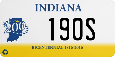 IN license plate 190S