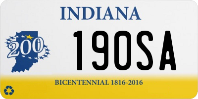 IN license plate 190SA