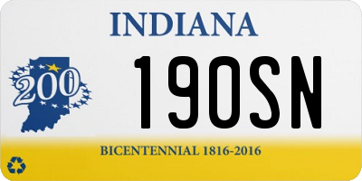 IN license plate 190SN