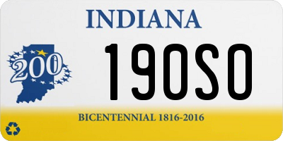 IN license plate 190SO