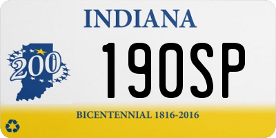 IN license plate 190SP