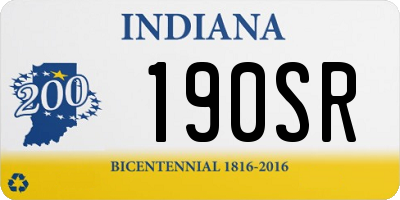 IN license plate 190SR